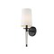 Z-Lite Avery 1 Light Wall Sconce, Matte Black & White 810-1S-MB - alternate 1